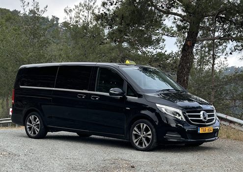 paphos taxi mercedes van mountain road